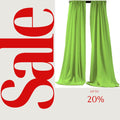 BACKDROPS -  LIME -  Polyester Poplin Backdrop Drape Curtain Panel with 4" Rod Pocket ( , 5 Feet Wide x 9 Feet High (2 Panels)