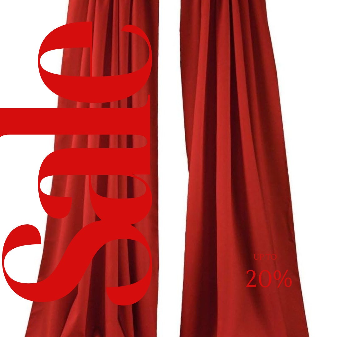 BACKDROPS - RED -  Polyester Poplin Backdrop Drape Curtain Panel with 4" Rod Pocket ( , 5 Feet Wide x 9 Feet High (2 Panels)