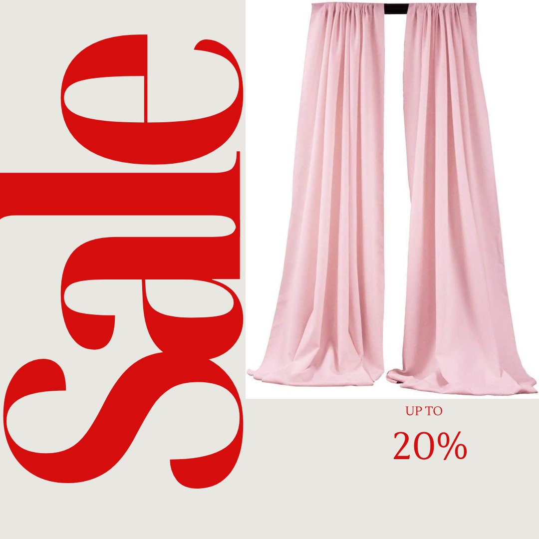BACKDROPS - PINK -  Polyester Poplin Backdrop Drape Curtain Panel with 4" Rod Pocket ( , 5 Feet Wide x 9 Feet High (2 Panels)