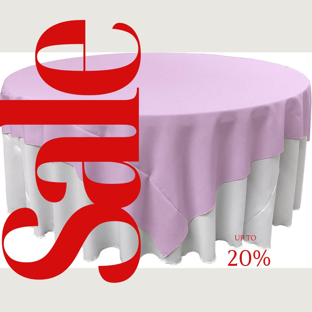 LILAC - Polyester Poplin Washable Square Tablecloth, Square Table Cover Fabric Table Cloth Square for Dining, Kitchen, Party.