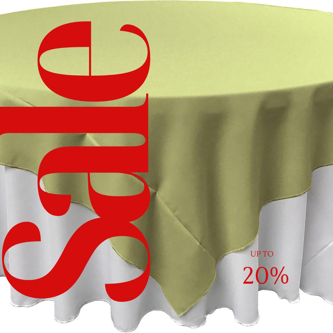 LT SAGE - Polyester Poplin Washable Square Tablecloth, Square Table Cover Fabric Table Cloth Square for Dining, Kitchen, Party.