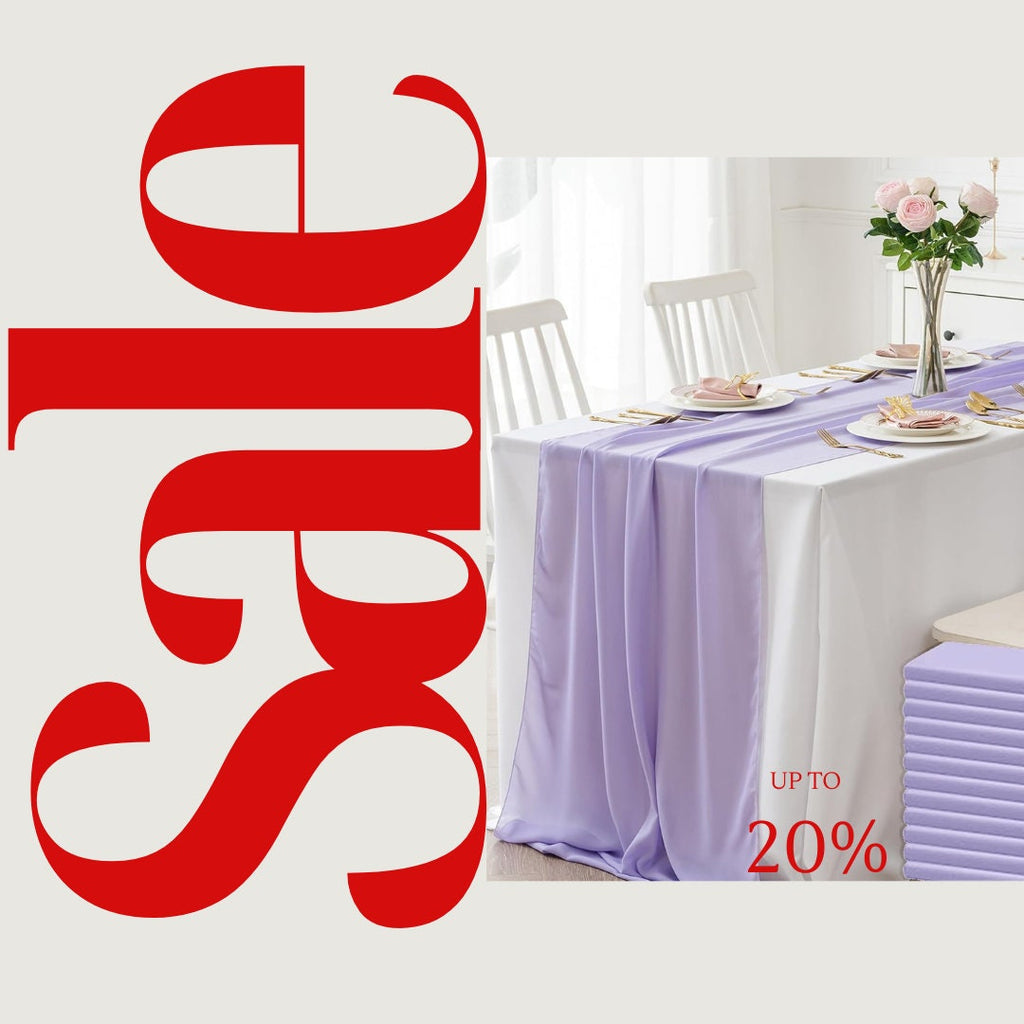 LILAC - Chiffon Table Runner 29" x 108" inch Perfect for Party Sweetest Day Wedding Anniversary Decorations Valentines Day Runners.