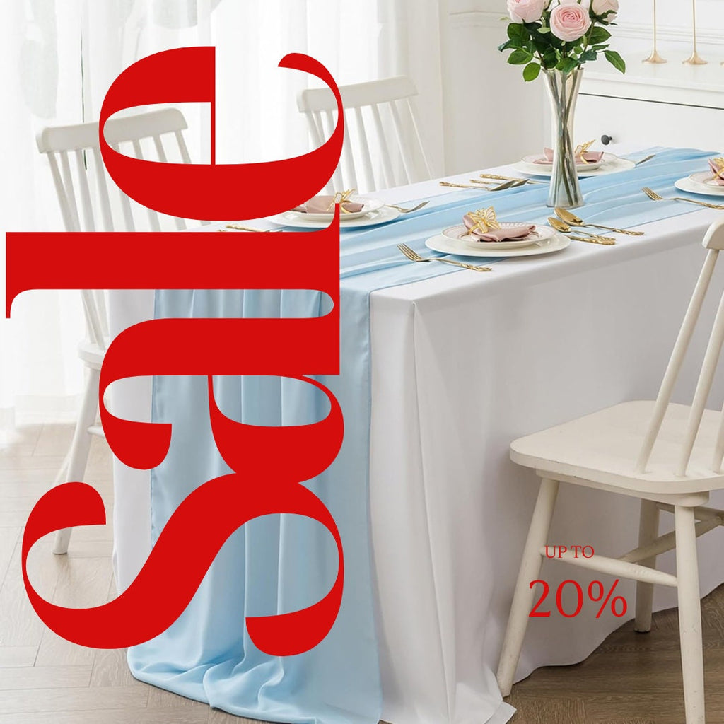 BABY BLUE - Chiffon Table Runner 29" x 108" inch Perfect for Party Sweetest Day Wedding Anniversary Decorations Valentines Day Runners.