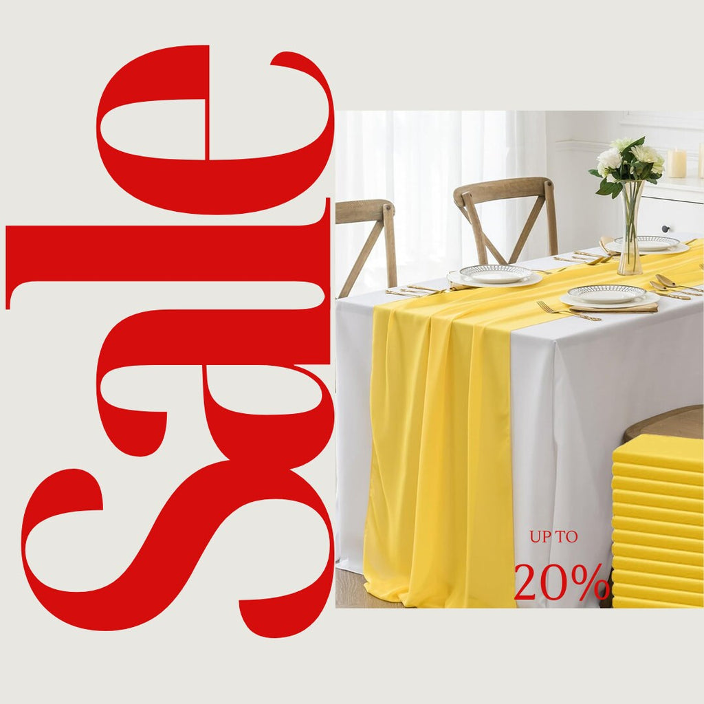 YELLOW - Chiffon Table Runner 29" x 108" inch Perfect for Party Sweetest Day Wedding Anniversary Decorations Valentines Day Runners.
