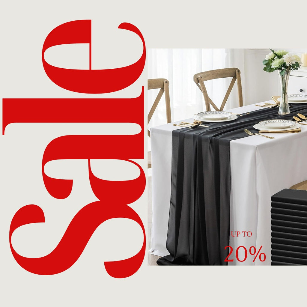 BLACK - Chiffon Table Runner 29" x 108" inch Perfect for Party Sweetest Day Wedding Anniversary Decorations Valentines Day Runners.
