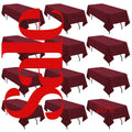 BURGUNDY - 12 PACK - Polyester Poplin Washable Rectangular Tablecloth, Table Cover Fabric Table Cloth for Dinning, Kitchen,Party