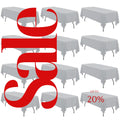 SILVER - 12 PACK - Polyester Poplin Washable Rectangular Tablecloth, Table Cover Fabric Table Cloth for Dinning, Kitchen,Party