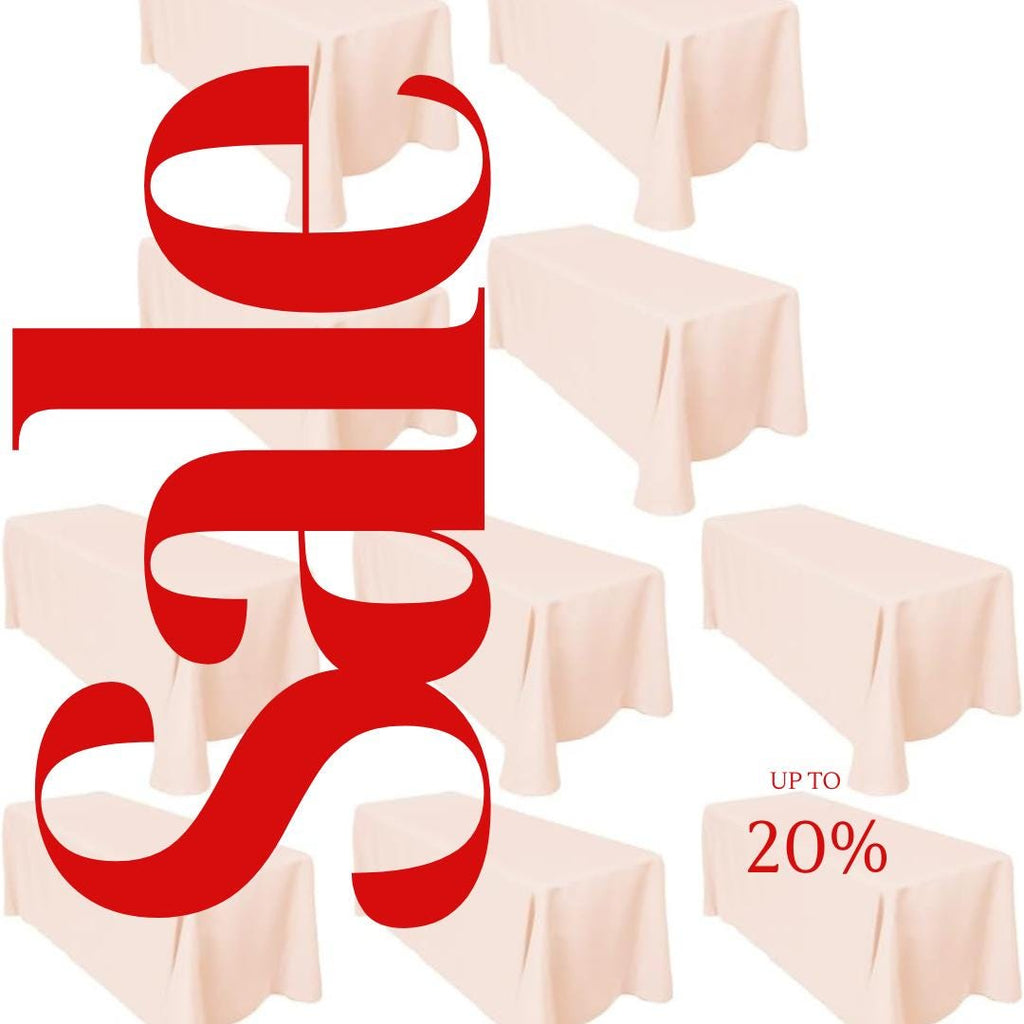 BLUSH -  10 PACK - Polyester Poplin Washable Rectangular Tablecloth, Table Cover Fabric Table Cloth for Dinning, Kitchen, Party
