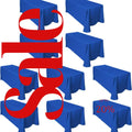 ROYAL BLUE -  10 PACK - Polyester Poplin Washable Rectangular Tablecloth, Table Cover Fabric Table Cloth for Dinning, Kitchen, Party