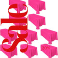 FUCHSIA -  10 PACK - Polyester Poplin Washable Rectangular Tablecloth, Table Cover Fabric Table Cloth for Dinning, Kitchen, Party