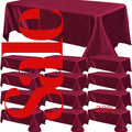 BURGUNDY - 12 PACK - Tablecloth Satin Tablecloth Wedding Rectangle Tablecloth Smooth Fabric Overlay Cover for Wedding Banquet Party Events