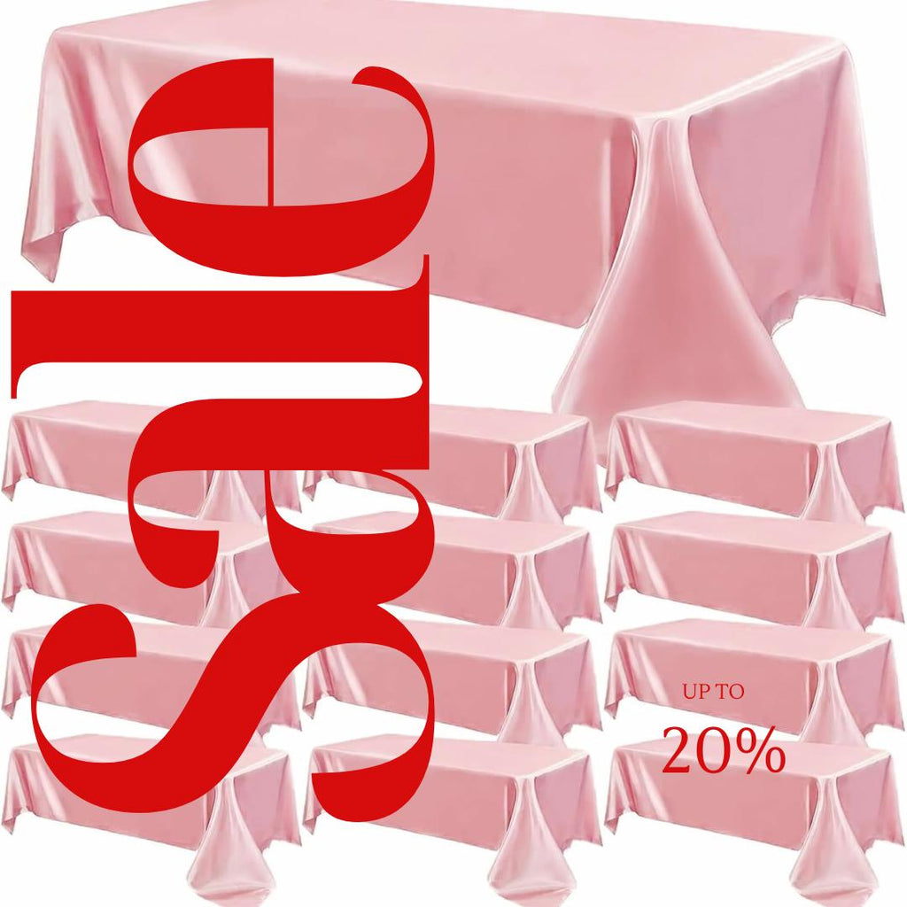 ROSE GOLD - 12 PACK - Tablecloth Satin Tablecloth Wedding Rectangle Tablecloth Smooth Fabric Overlay Cover for Wedding Banquet Party Events