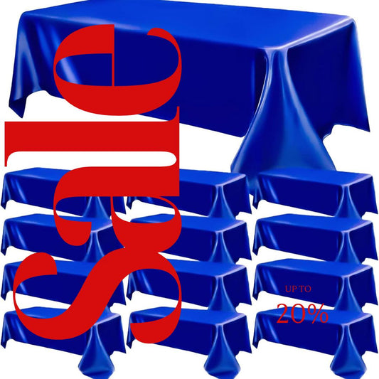 ROYAL BLUE - 12 PACK - Tablecloth Satin Tablecloth Wedding Rectangle Tablecloth Smooth Fabric Overlay Cover for Wedding Banquet Party Events