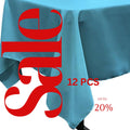 TURQUOISE - 12 PACK - Polyester Poplin Washable Rectangular Tablecloth, Table Cover Fabric Table Cloth for Dinning, Kitchen,Party