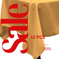 GOLD - 12 PACK - Polyester Poplin Washable Rectangular Tablecloth, Table Cover Fabric Table Cloth for Dinning, Kitchen,Party