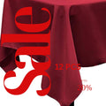 CRANBERRY - 12 PACK - Polyester Poplin Washable Rectangular Tablecloth, Table Cover Fabric Table Cloth for Dinning, Kitchen,Party