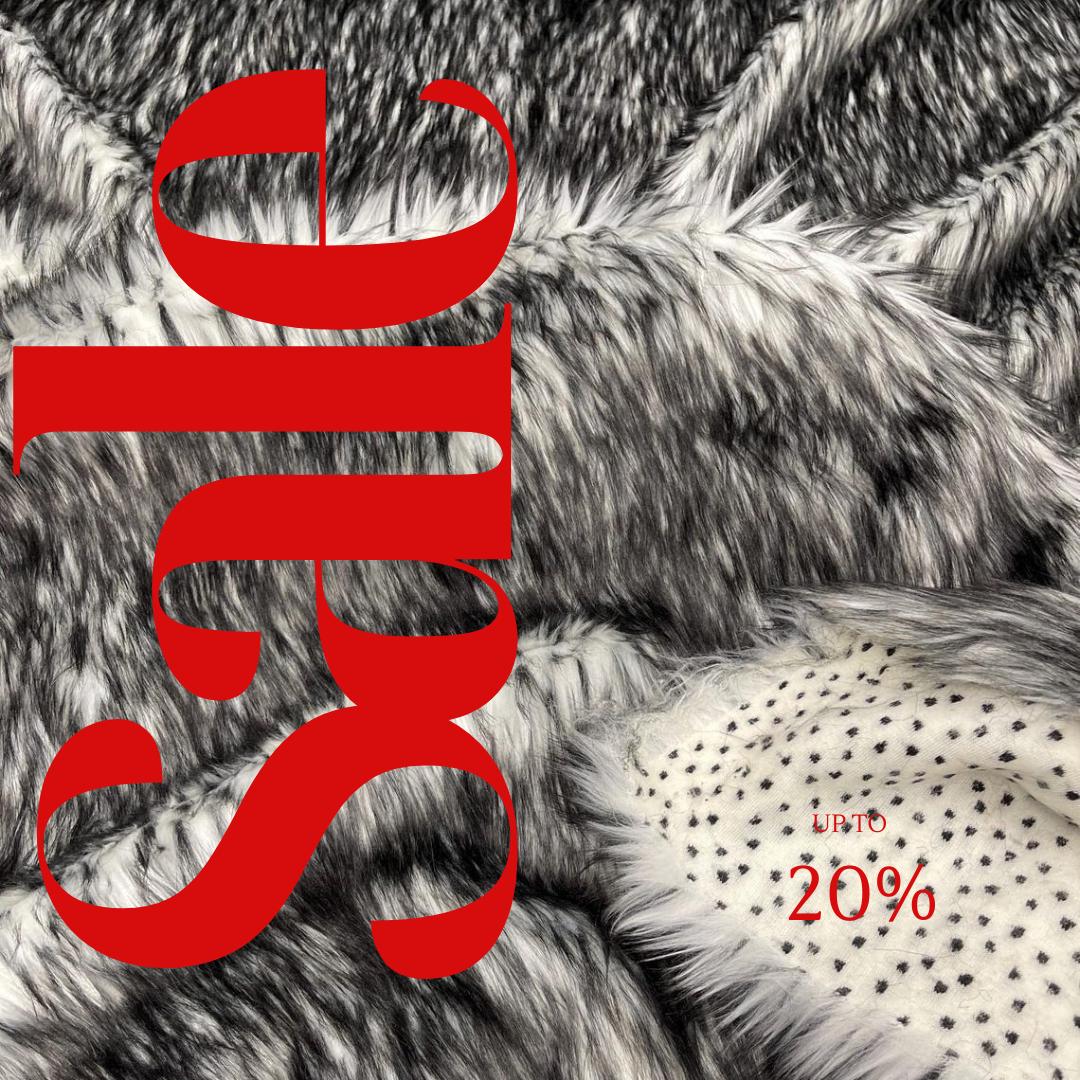 HUSKY - Long Pile Fabric Faux Fur Fabric By Yard, Husky Faux Fake 2 Tone Shaggy