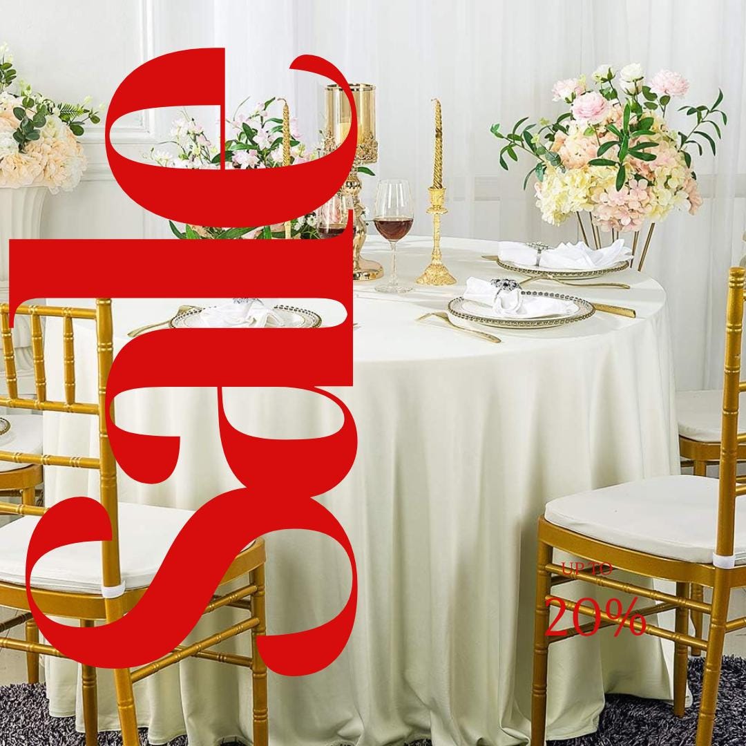 IVORY - 108" Polyester Poplin Washable Round Tablecloth, For Table Cover, Fabric Table Cloth Dinning, Kitchen, Party