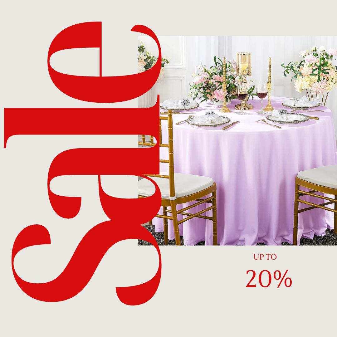 LILAC - 108" Polyester Poplin Washable Round Tablecloth, For Table Cover, Fabric Table Cloth Dinning, Kitchen, Party