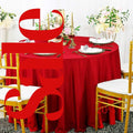RED - 108" Polyester Poplin Washable Round Tablecloth, For Table Cover, Fabric Table Cloth Dinning, Kitchen, Party