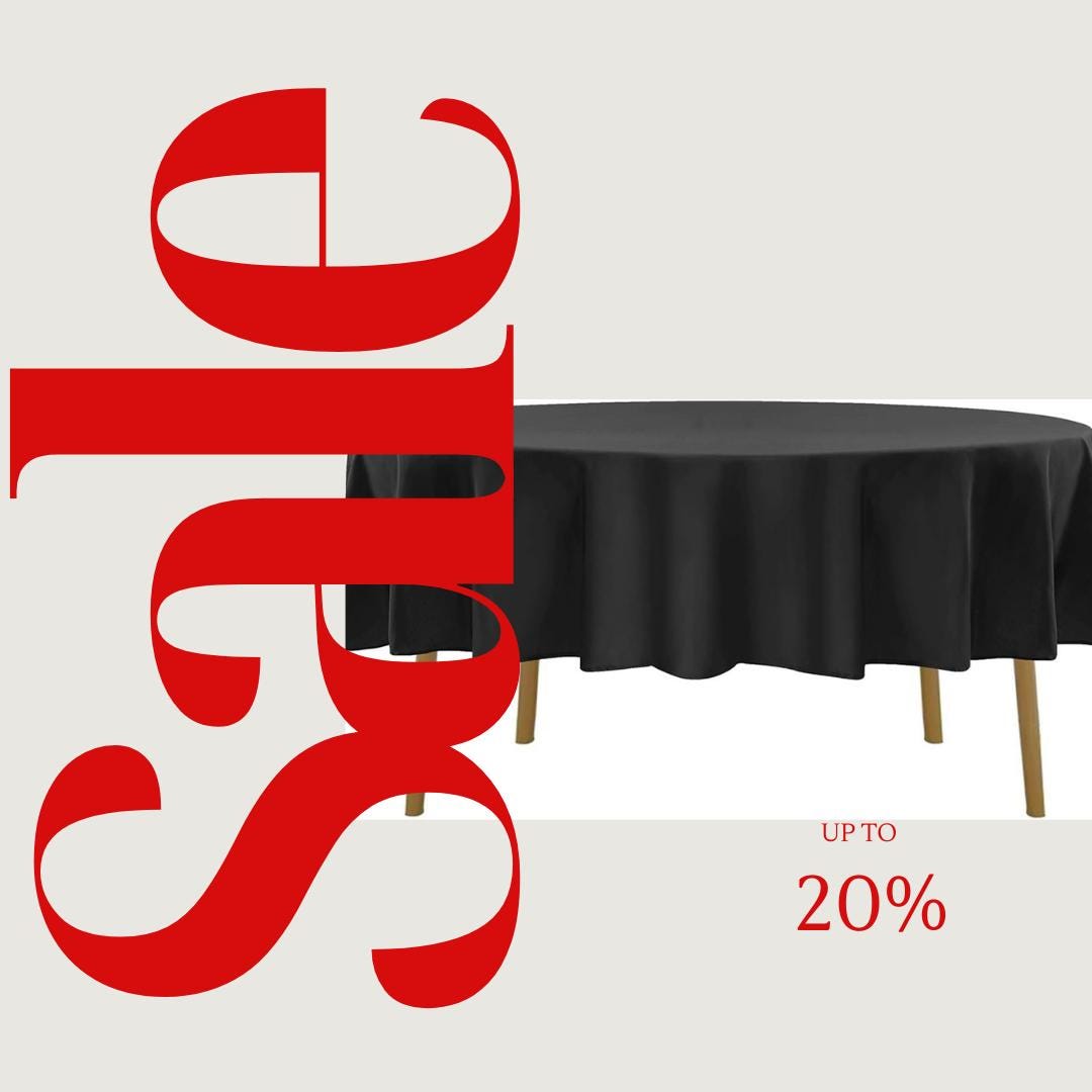 BLACK - 90" Polyester Poplin Washable Round Tablecloth, For Table Cover, Fabric Table Cloth Dinning, Kitchen, Party