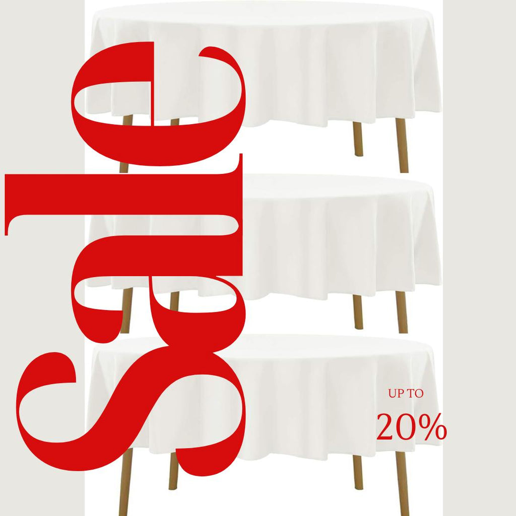 IVORY - 90" Polyester Poplin Washable Round Tablecloth, For Table Cover, Fabric Table Cloth Dinning, Kitchen, Party