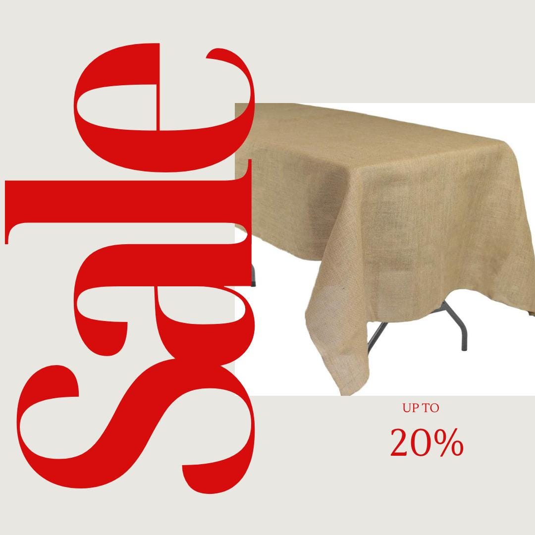 Rectangular Rustic Jute Natural Burlap Tablecloth for Wedding Party Kitchen Home Dining Table Cloth