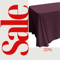 EGGPLANT - Polyester Poplin Washable Rectangular Tablecloth, Table Cover Fabric Cloth for Dinning, Kitchen, Party. Choose Size Below