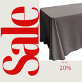 CHARCOAL - Polyester Poplin Washable Rectangular Tablecloth, Table Cover Fabric Cloth for Dinning, Kitchen, Party. Choose Size Below