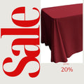 CRANBERRY - Polyester Poplin Washable Rectangular Tablecloth, Table Cover Fabric Cloth for Dinning, Kitchen, Party. Choose Size Below