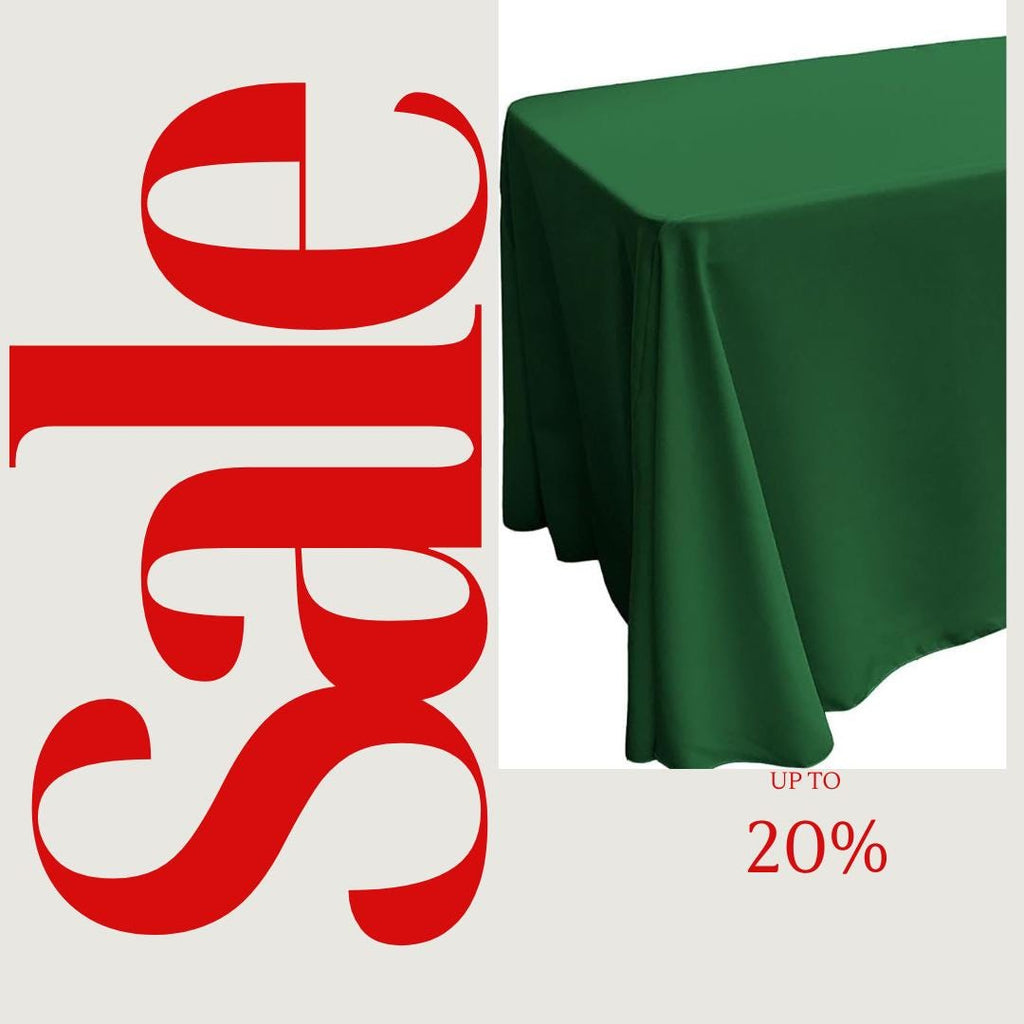 EMERALD - Polyester Poplin Washable Rectangular Tablecloth, Table Cover Fabric Cloth for Dinning, Kitchen, Party. Choose Size Below