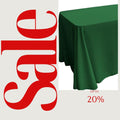 EMERALD - Polyester Poplin Washable Rectangular Tablecloth, Table Cover Fabric Cloth for Dinning, Kitchen, Party. Choose Size Below