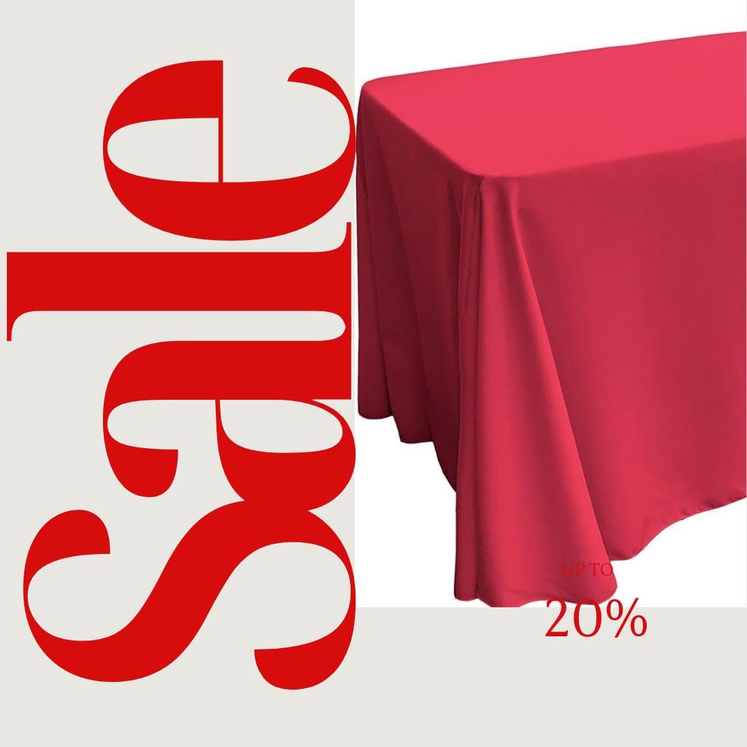 FUCHSIA - Polyester Poplin Washable Rectangular Tablecloth, Table Cover Fabric Cloth for Dinning, Kitchen, Party. Choose Size Below