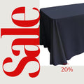 NAVY - Polyester Poplin Washable Rectangular Tablecloth, Table Cover Fabric Cloth for Dinning, Kitchen, Party. Choose Size Below