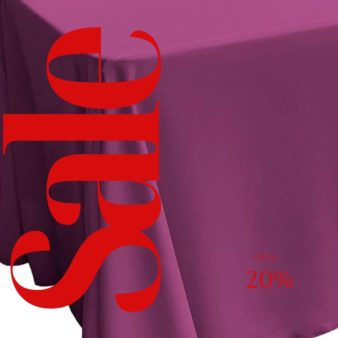 MAGENTA - Polyester Poplin Washable Rectangular Tablecloth, Table Cover Fabric Cloth for Dinning, Kitchen, Party. Choose Size Below