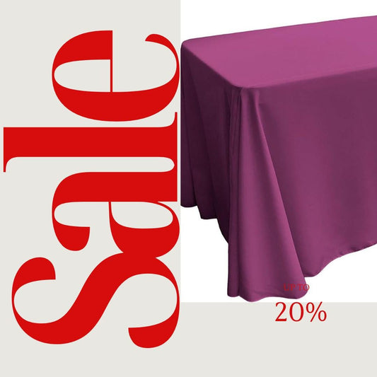 MAGENTA - Polyester Poplin Washable Rectangular Tablecloth, Table Cover Fabric Cloth for Dinning, Kitchen, Party. Choose Size Below