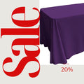 PURPLE - Polyester Poplin Washable Rectangular Tablecloth, Table Cover Fabric Cloth for Dinning, Kitchen, Party. Choose Size Below