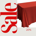 RED - Polyester Poplin Washable Rectangular Tablecloth, Table Cover Fabric Cloth for Dinning, Kitchen, Party. Choose Size Below