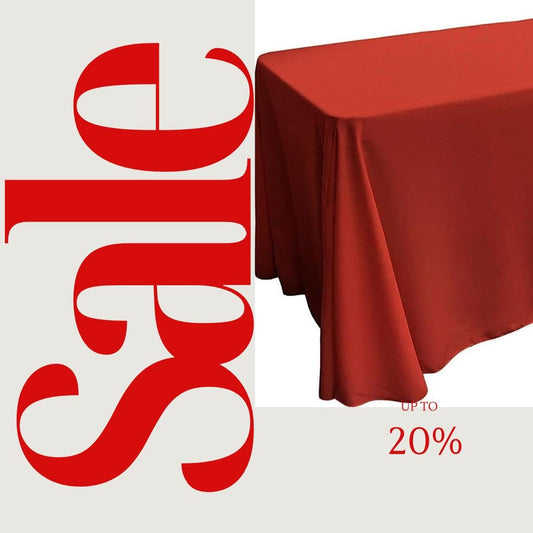 RED - Polyester Poplin Washable Rectangular Tablecloth, Table Cover Fabric Cloth for Dinning, Kitchen, Party. Choose Size Below