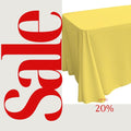 LT YELLOW - Polyester Poplin Washable Rectangular Tablecloth, Table Cover Fabric Cloth for Dinning, Kitchen, Party. Choose Size Below