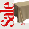 TAUPE - Polyester Poplin Washable Rectangular Tablecloth, Table Cover Fabric Cloth for Dinning, Kitchen, Party. Choose Size Below