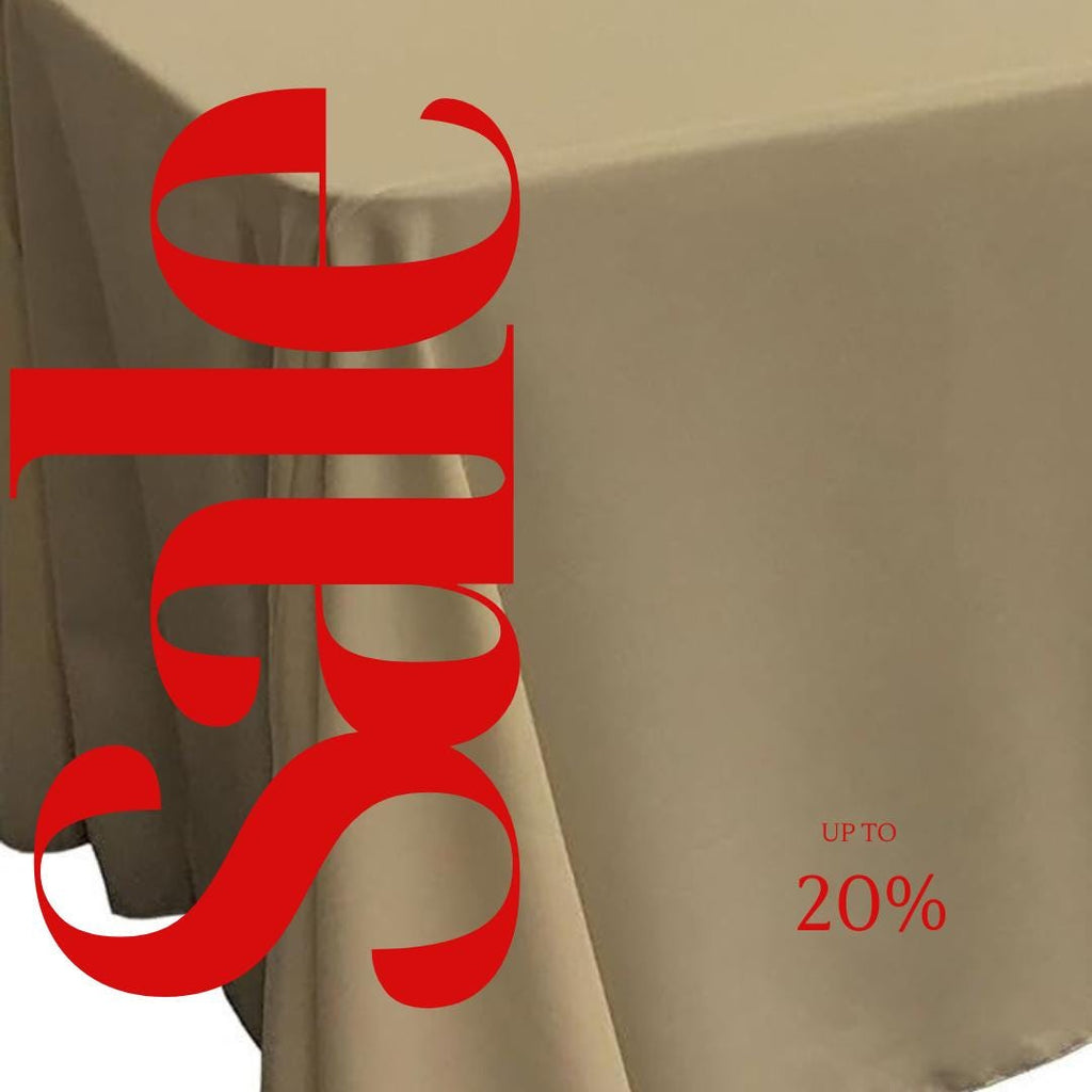 TAUPE - Polyester Poplin Washable Rectangular Tablecloth, Table Cover Fabric Cloth for Dinning, Kitchen, Party. Choose Size Below