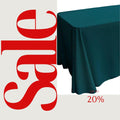 TEAL - Polyester Poplin Washable Rectangular Tablecloth, Table Cover Fabric Cloth for Dinning, Kitchen, Party. Choose Size Below