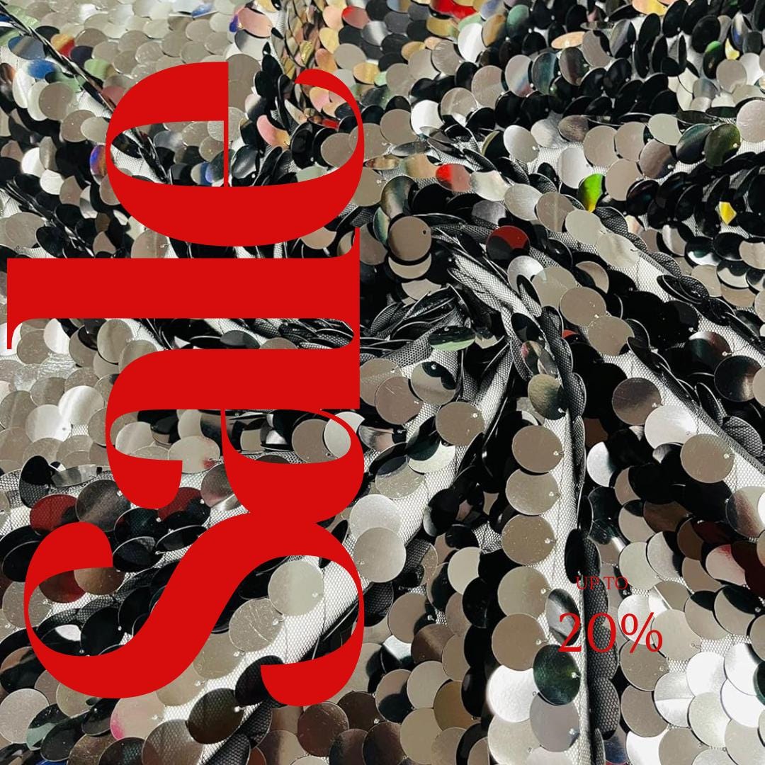 ROUND - Sequin Paillette Mesh Fabric/ 54 Inches Wide By The Yard.