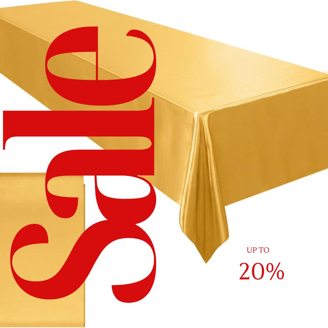 GOLD - SATIN - Rectangular Table Cover Bright Tablecloth Smooth Fabric Table Decoration for Wedding Banquet Party Events,