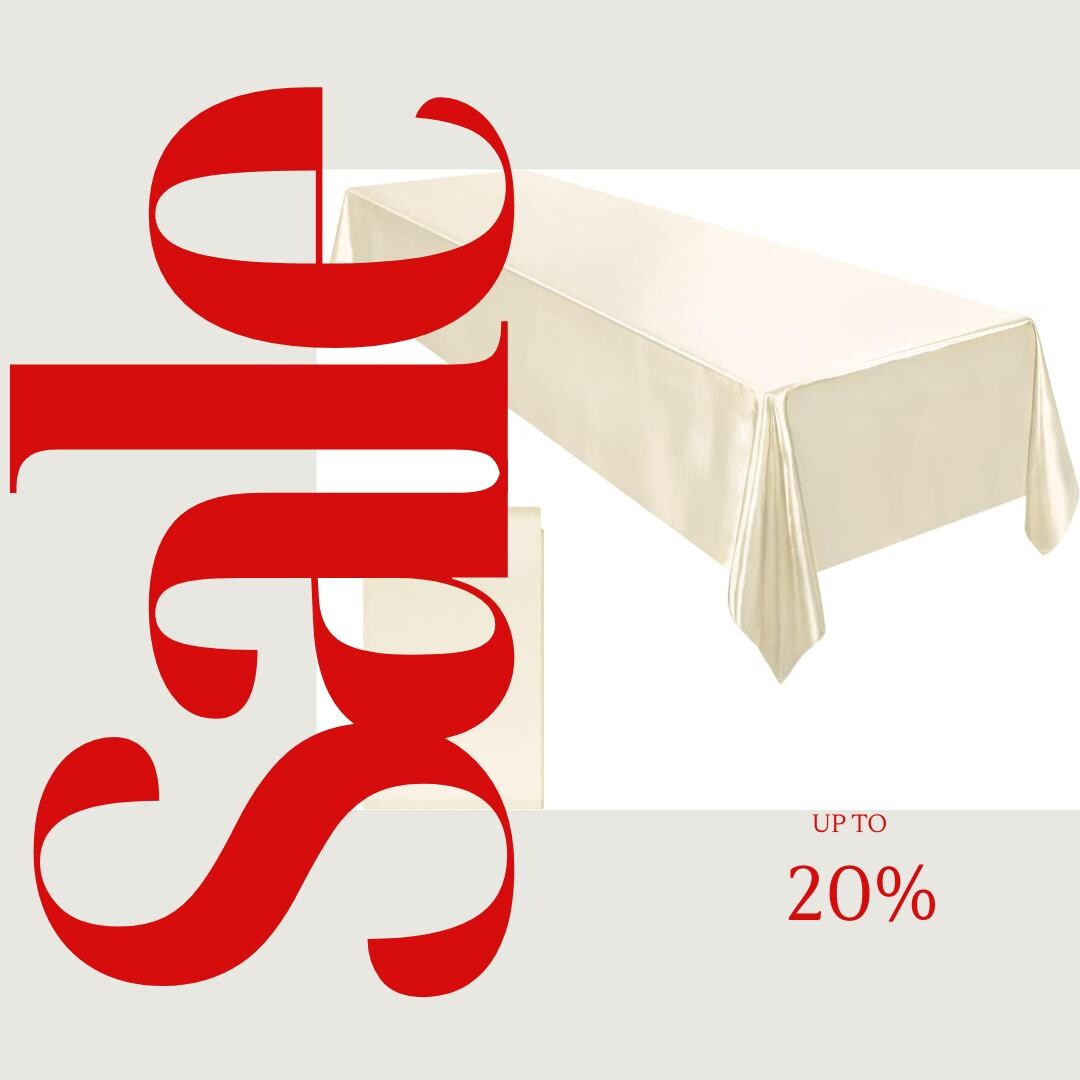 IVORY - SATIN - Rectangular Table Cover Bright Tablecloth Smooth Fabric Table Decoration for Wedding Banquet Party Events,
