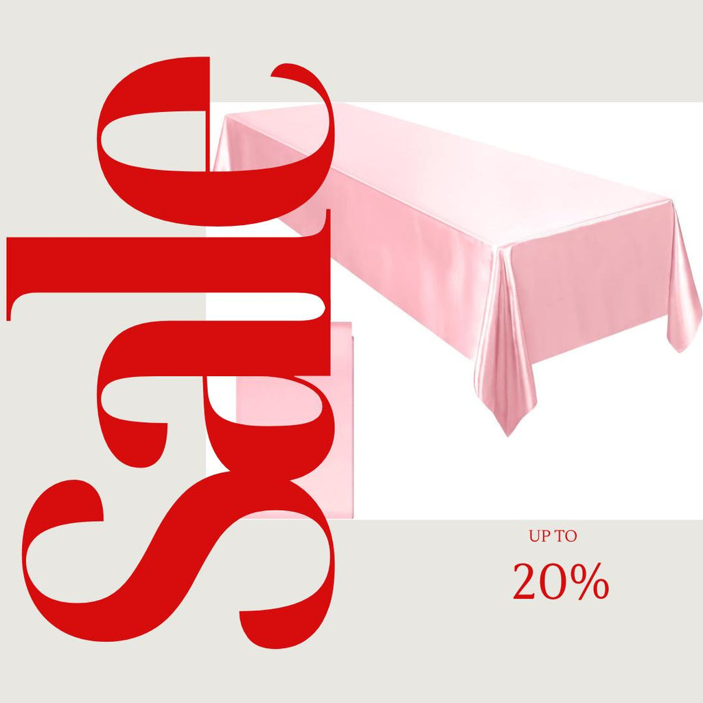 LT PINK - SATIN - Rectangular Table Cover Bright Tablecloth Smooth Fabric Table Decoration for Wedding Banquet Party Events,