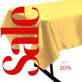 YELLOW - SATIN - Rectangular Table Cover Bright Tablecloth Smooth Fabric Table Decoration for Wedding Banquet Party Events,
