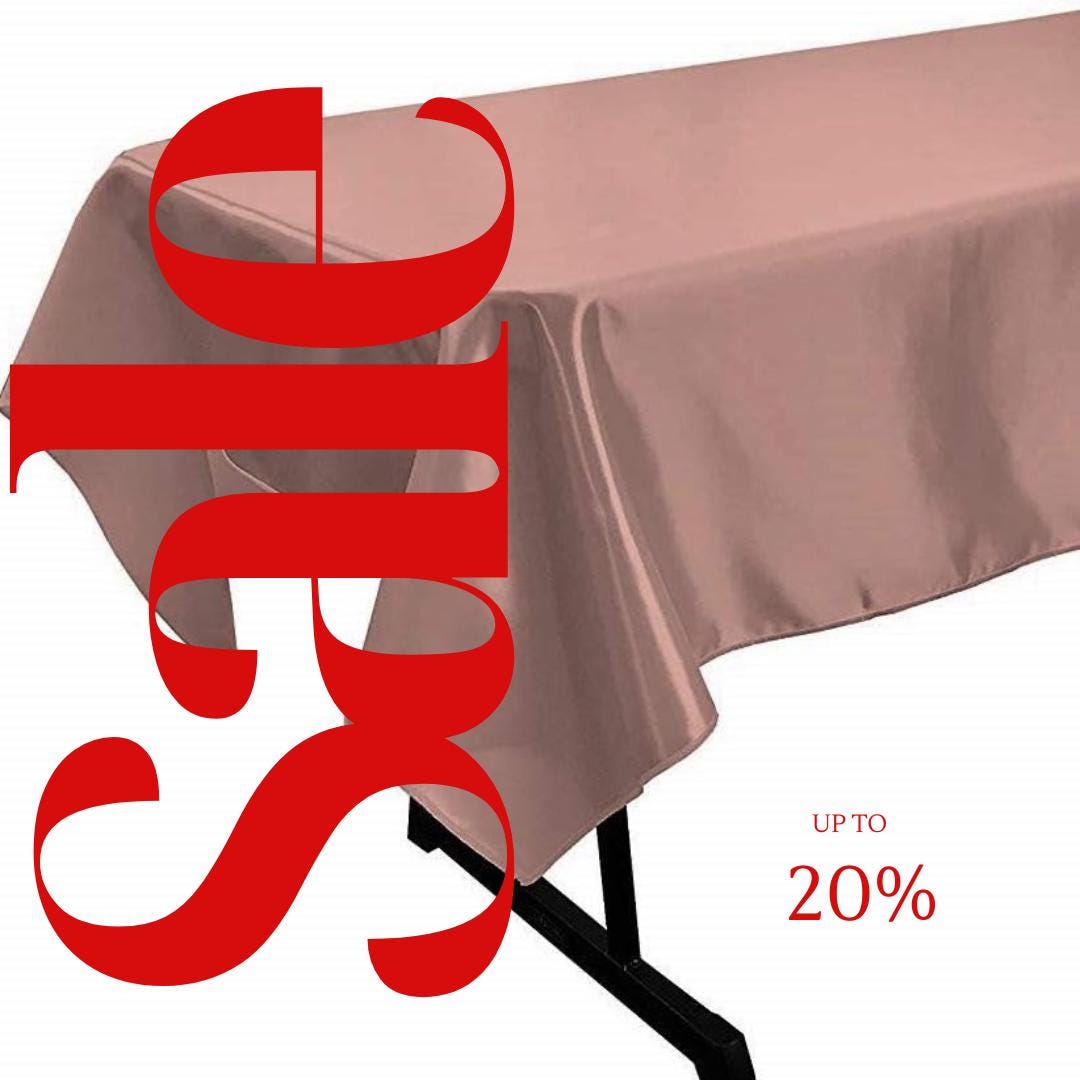 DUSTY ROSE - SATIN - Rectangular Table Cover Bright Tablecloth Smooth Fabric Table Decoration for Wedding Banquet Party Events,