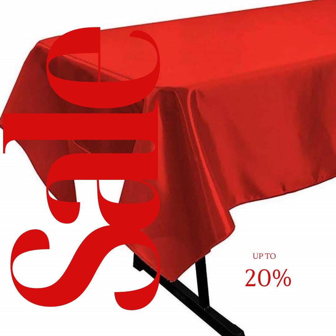 RED - SATIN - Rectangular Table Cover Bright Tablecloth Smooth Fabric Table Decoration for Wedding Banquet Party Events,